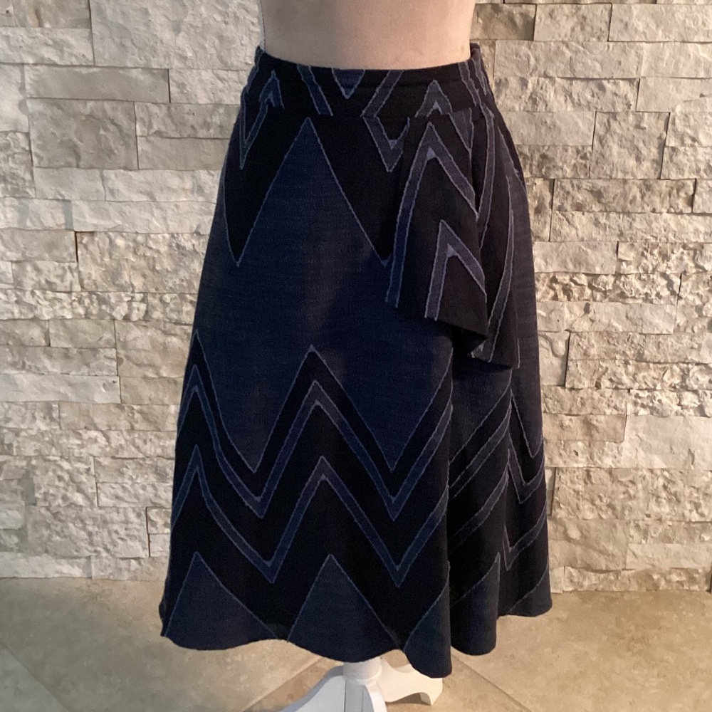 Anthropologie Eva Franco Textured Chevron Midi Skirt